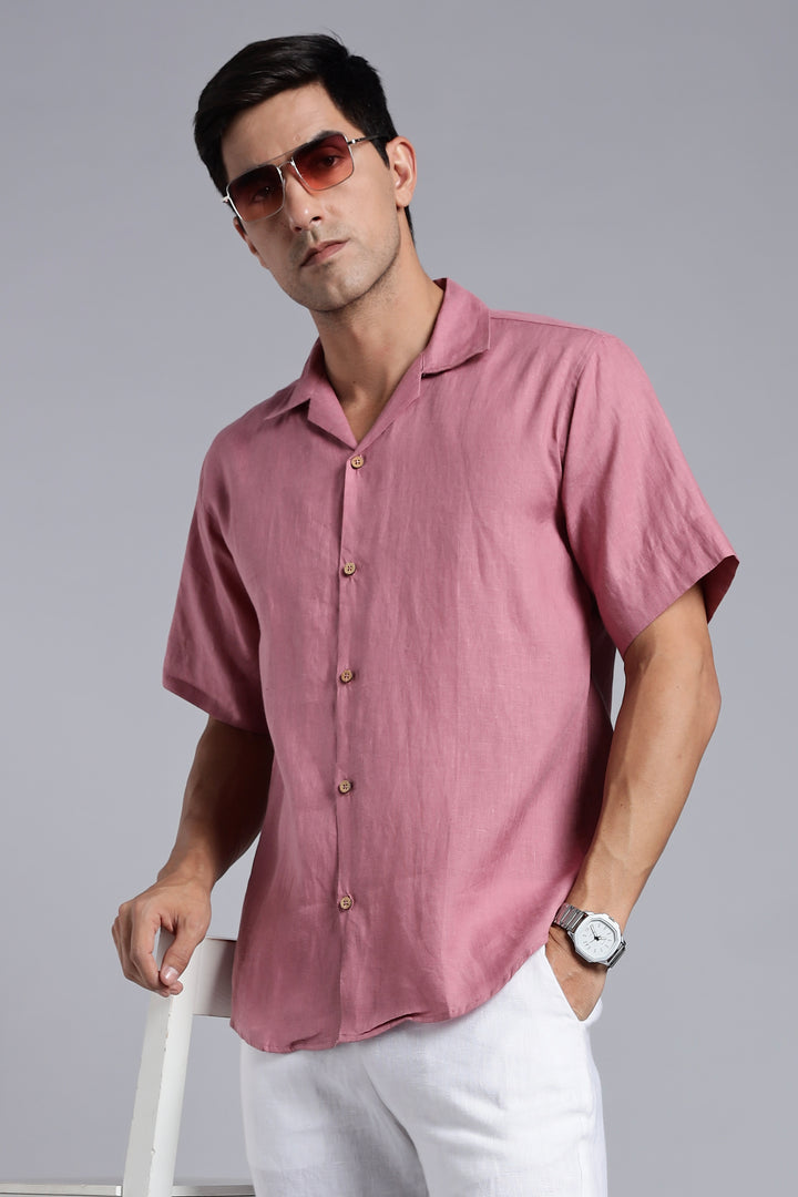 Turkish Rose Linen Shirt - 100% Pure Linen - Men’s Trending Fashion - Casual Summer Style | Crafted Linen