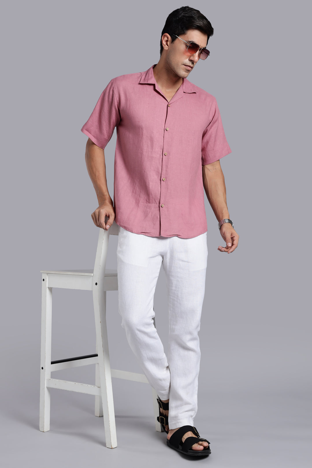 Turkish Rose Linen Shirt - 100% Pure Linen - Men’s Trending Fashion - Casual Summer Style | Crafted Linen