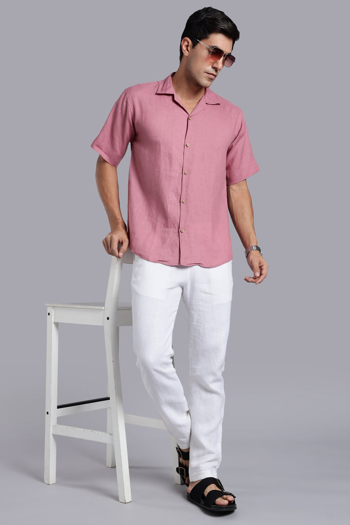 Turkish Rose Linen Shirt - 100% Pure Linen - Men’s Trending Fashion - Casual Summer Style | Crafted Linen