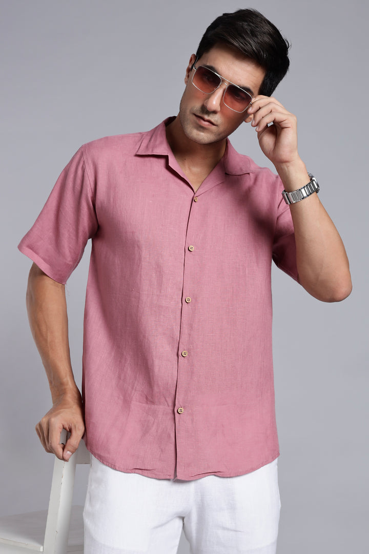 Turkish Rose Linen Shirt - 100% Pure Linen - Men’s Trending Fashion - Casual Summer Style | Crafted Linen