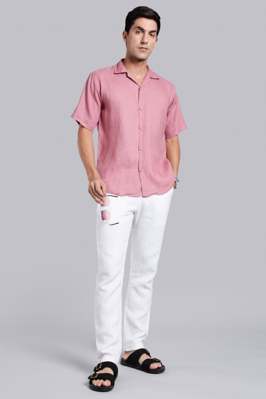 Turkish Rose Linen Shirt - 100% Pure Linen - Men’s Trending Fashion - Casual Summer Style | Crafted Linen