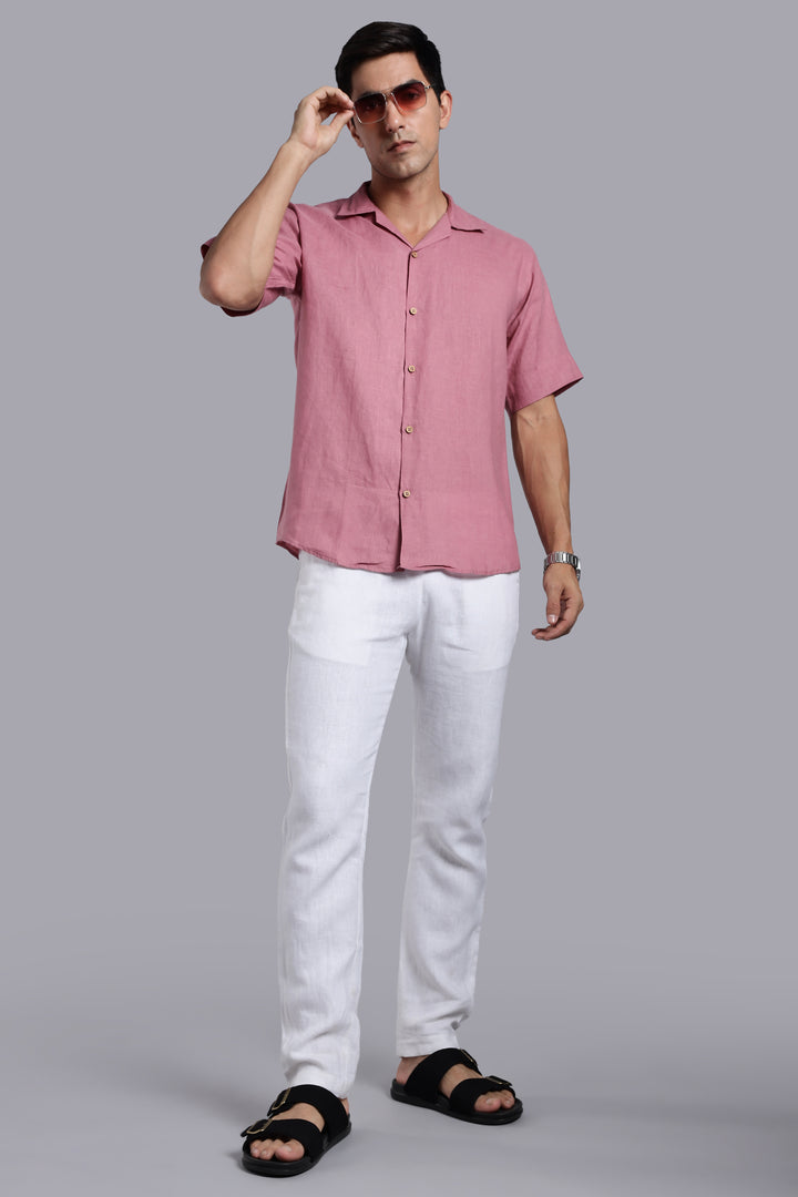 Turkish Rose Linen Shirt - 100% Pure Linen - Men’s Trending Fashion - Casual Summer Style | Crafted Linen