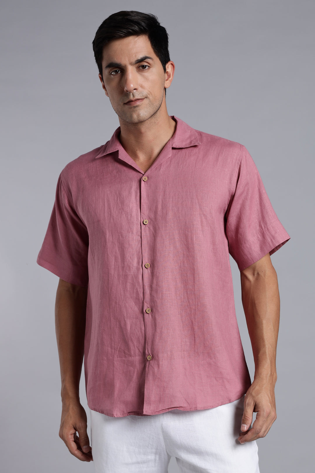 Turkish Rose Linen Shirt - 100% Pure Linen - Men’s Trending Fashion - Casual Summer Style | Crafted Linen