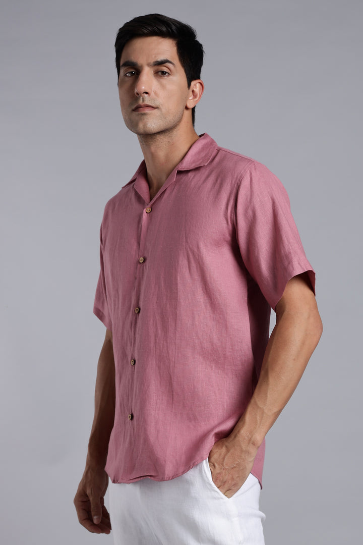 Turkish Rose Linen Shirt - 100% Pure Linen - Men’s Trending Fashion - Casual Summer Style | Crafted Linen