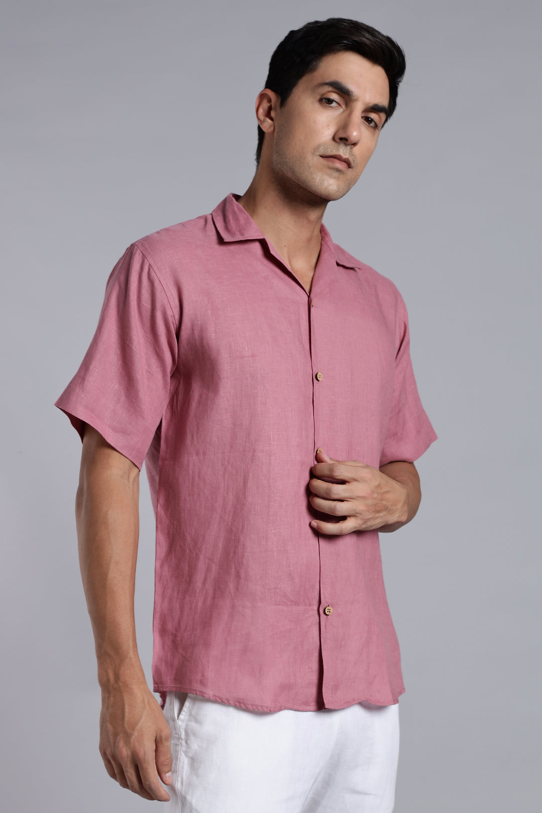 Turkish Rose Linen Shirt - 100% Pure Linen - Men’s Trending Fashion - Casual Summer Style | Crafted Linen