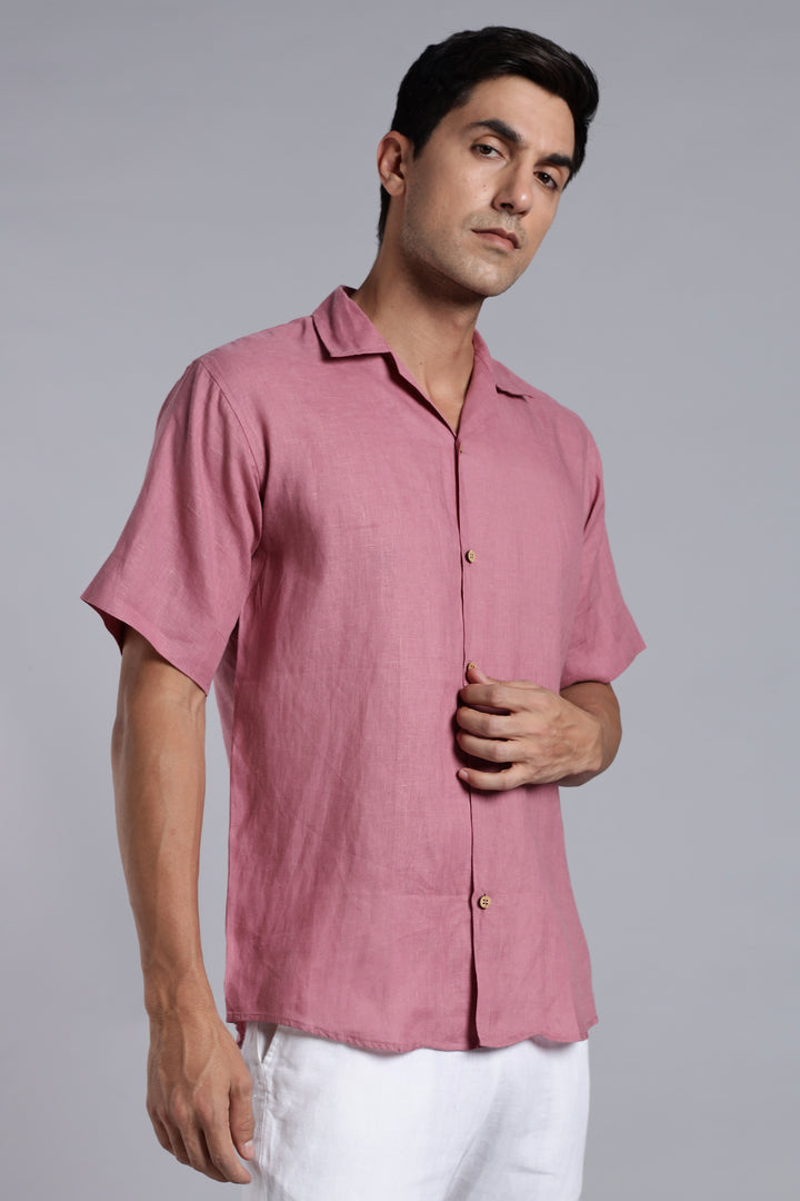 Turkish Rose Linen Shirt - 100% Pure Linen - Men’s Trending Fashion - Casual Summer Style | Crafted Linen
