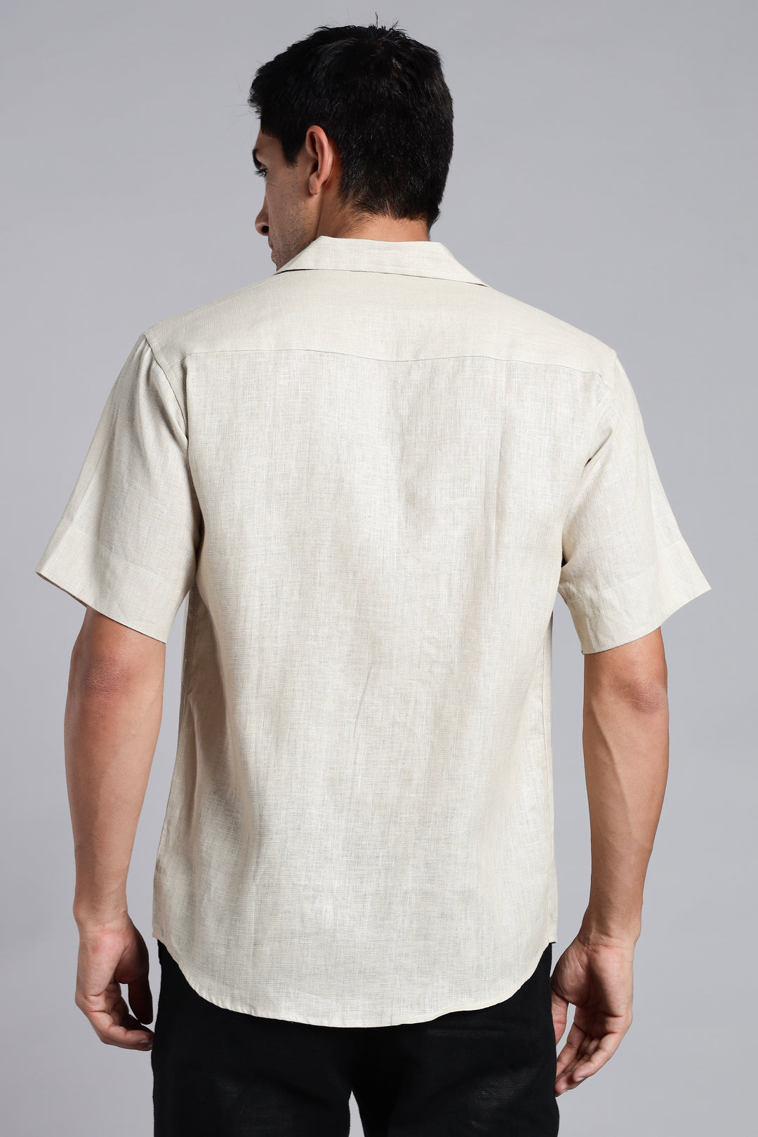 Vanilla Cream Linen Shirt for Men - Pure Linen Summer Shirt - Minimal & Breathable Style - Trending Men's Fashion | CraftedLinen