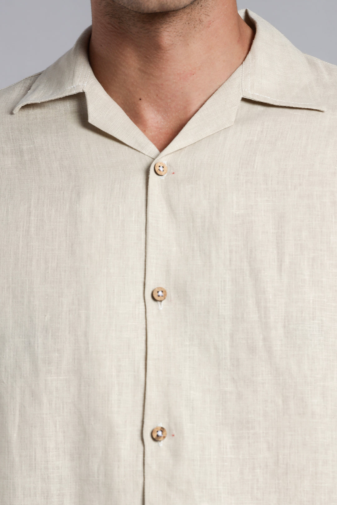 Vanilla Cream Linen Shirt for Men - Pure Linen Summer Shirt - Minimal & Breathable Style - Trending Men's Fashion | CraftedLinen