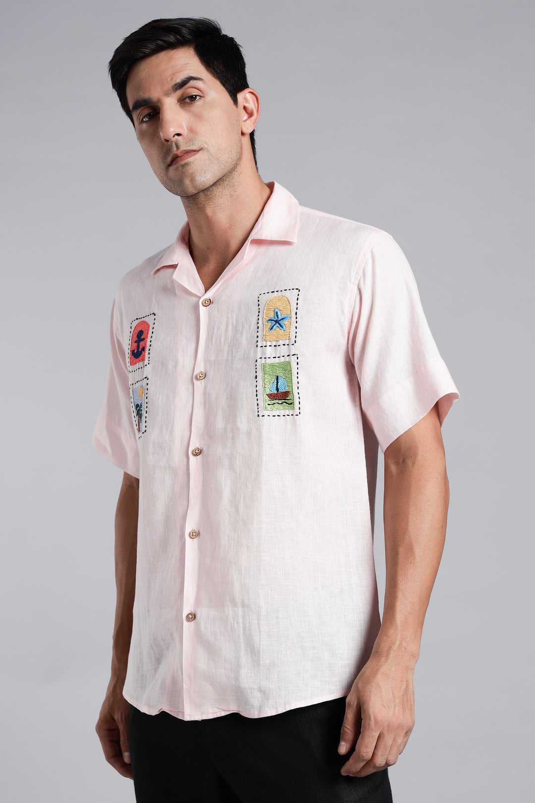 Postcards from Paradise Linen Shirt – Crafted for Summer Escapes – Pure 100% Linen – Vacation Casual Look – Men’s Trending Fashion 2025 | CraftedLinen