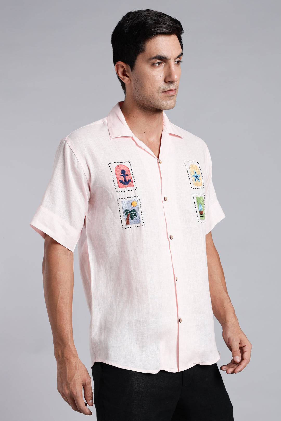 Postcards from Paradise Linen Shirt – Crafted for Summer Escapes – Pure 100% Linen – Vacation Casual Look – Men’s Trending Fashion 2025 | CraftedLinen