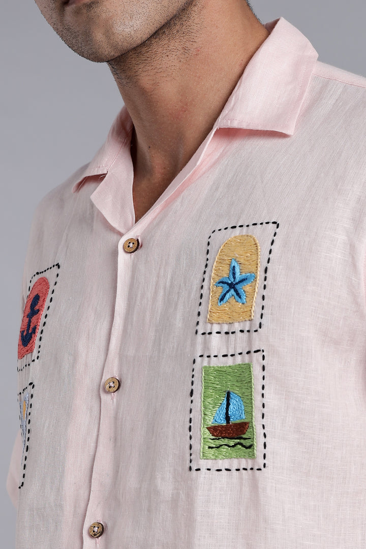 Postcards from Paradise Linen Shirt – Crafted for Summer Escapes – Pure 100% Linen – Vacation Casual Look – Men’s Trending Fashion 2025 | CraftedLinen