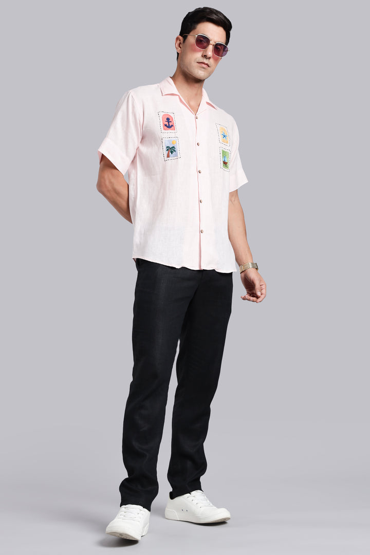 Postcards from Paradise Linen Shirt – Crafted for Summer Escapes – Pure 100% Linen – Vacation Casual Look – Men’s Trending Fashion 2025 | CraftedLinen