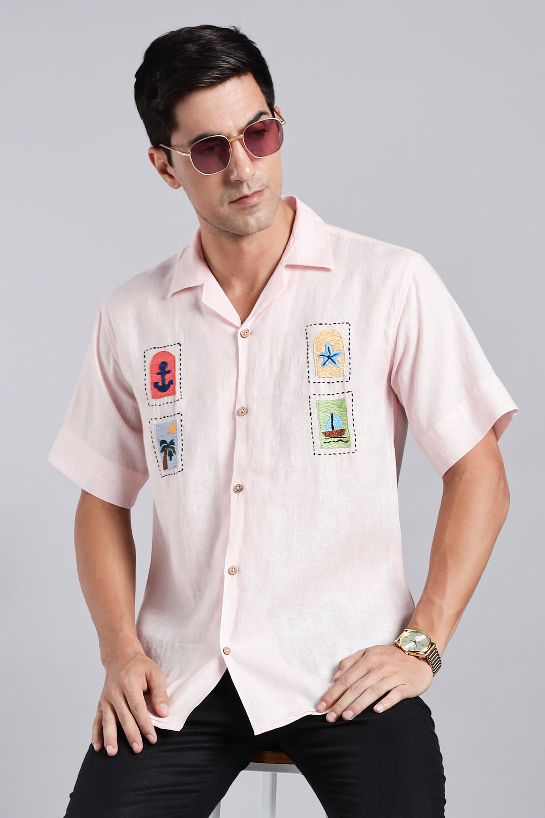 Postcards from Paradise Linen Shirt – Crafted for Summer Escapes – Pure 100% Linen – Vacation Casual Look – Men’s Trending Fashion 2025 | CraftedLinen