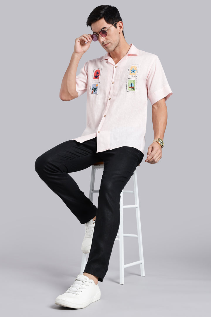 Postcards from Paradise Linen Shirt – Crafted for Summer Escapes – Pure 100% Linen – Vacation Casual Look – Men’s Trending Fashion 2025 | CraftedLinen
