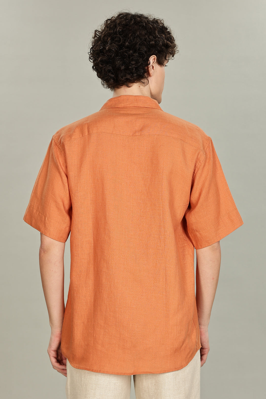 Terracotta Bloom Linen Shirt – 100% Pure Linen | Floral Hand Embroidery | Men’s Summer Fashion