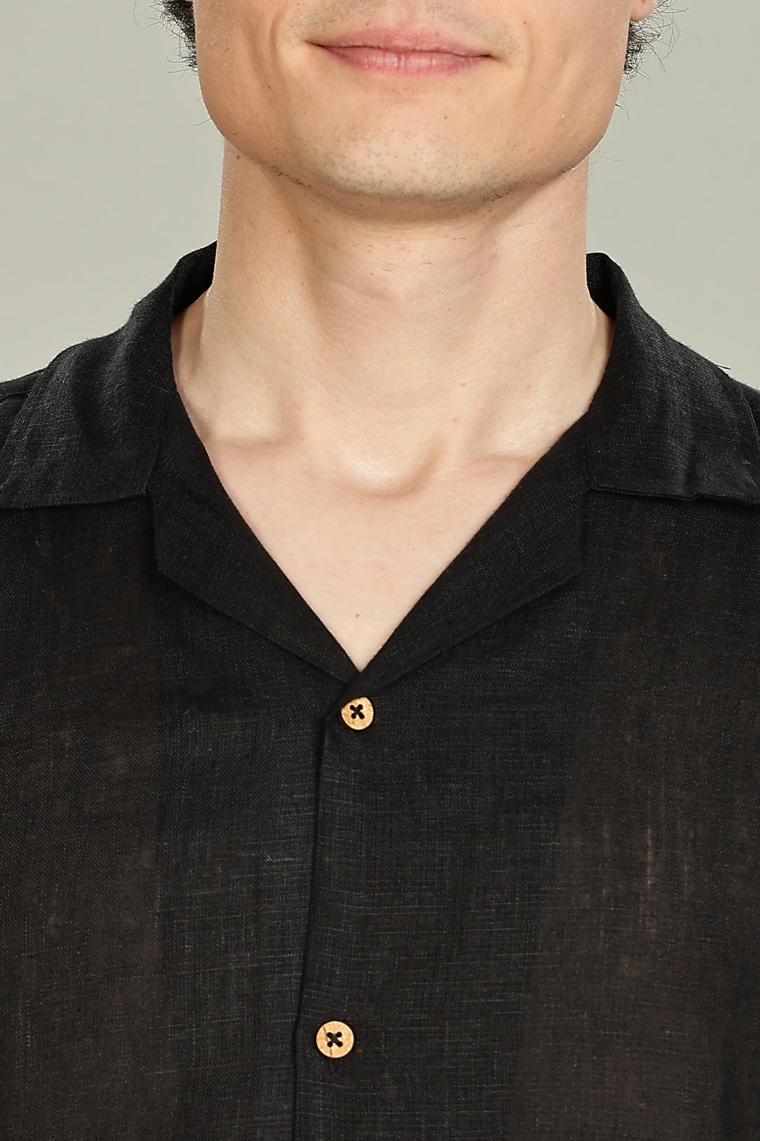 Black Linen Shirt for Men - 100% Pure Linen - Casual Summer Style - Minimal & Breathable | CraftedLinen