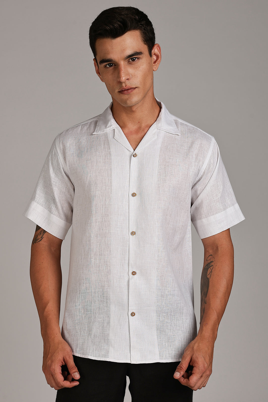 White Linen Shirt for Men - 100% Pure Linen - Classic, Cool & Handcrafted Summer Wear | CraftedLinen