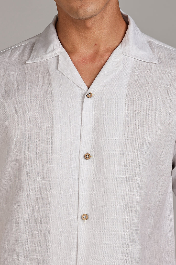 White Linen Shirt for Men - 100% Pure Linen - Classic, Cool & Handcrafted Summer Wear | CraftedLinen