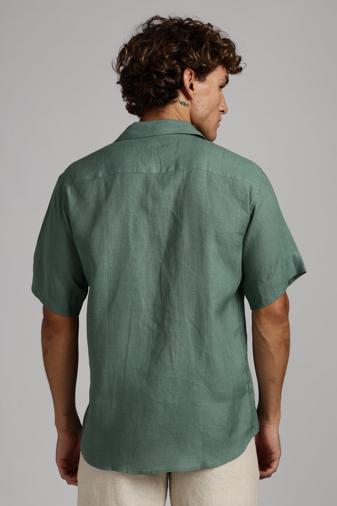 Sage Green Linen Shirt for Men - 100% Pure Linen - Casual Summer Style - Minimal & Breathable | CraftedLinen