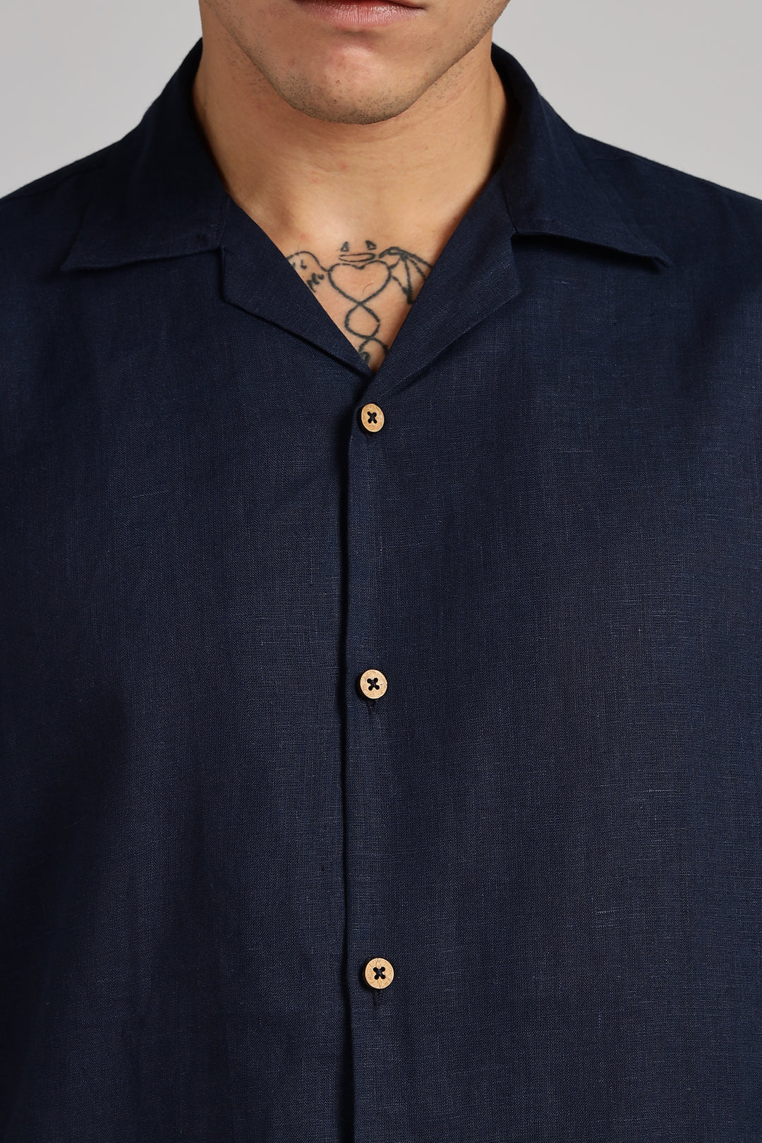 Navy Blue Linen Shirt for Men – 100% Pure Linen - Cool, Minimal & Handcrafted Summer Style | Crafed Linen