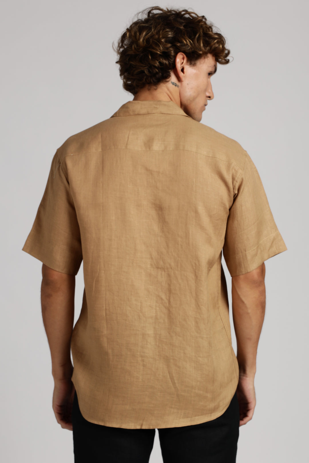 Camel Brown Linen Shirt for Men – 100% Pure Linen - Simple, Stylish & Handcrafted Summer Wear | CraftedLinen