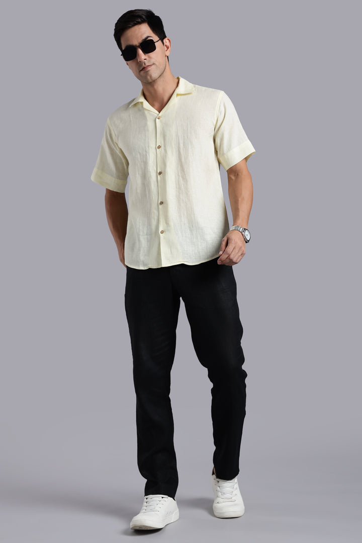 Bare Lemon Linen Shirt – Crafted for Summer Days - Pure 100% Linen – Summer Casual Look –  Men’s Trending Fashion 2025 | CraftedLinen