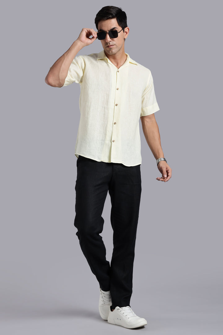 Bare Lemon Linen Shirt – Crafted for Summer Days - Pure 100% Linen – Summer Casual Look –  Men’s Trending Fashion 2025 | CraftedLinen