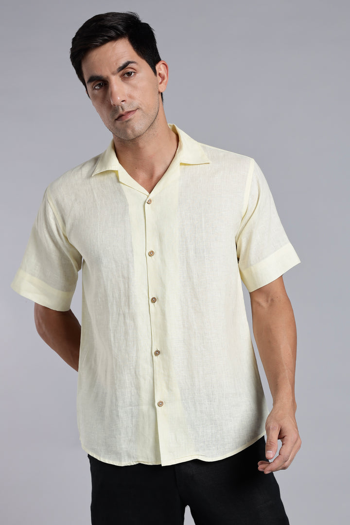 Bare Lemon Linen Shirt – Crafted for Summer Days - Pure 100% Linen – Summer Casual Look –  Men’s Trending Fashion 2025 | CraftedLinen