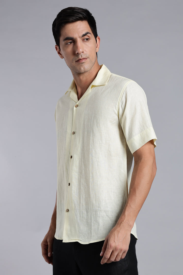 Bare Lemon Linen Shirt – Crafted for Summer Days - Pure 100% Linen – Summer Casual Look –  Men’s Trending Fashion 2025 | CraftedLinen