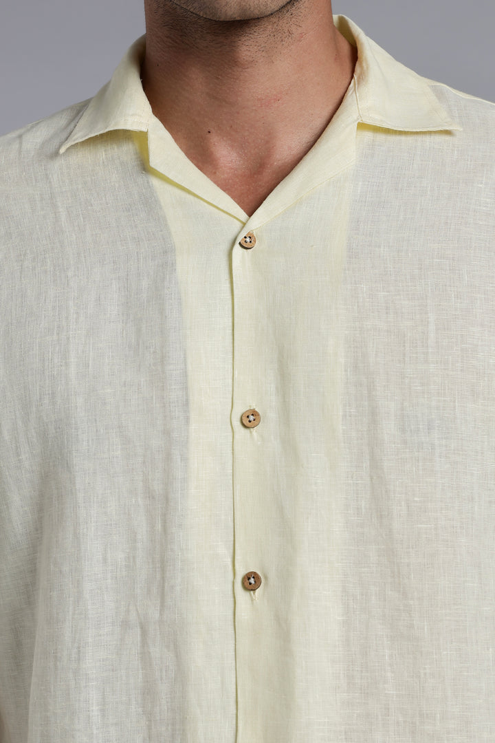 Bare Lemon Linen Shirt – Crafted for Summer Days - Pure 100% Linen – Summer Casual Look –  Men’s Trending Fashion 2025 | CraftedLinen