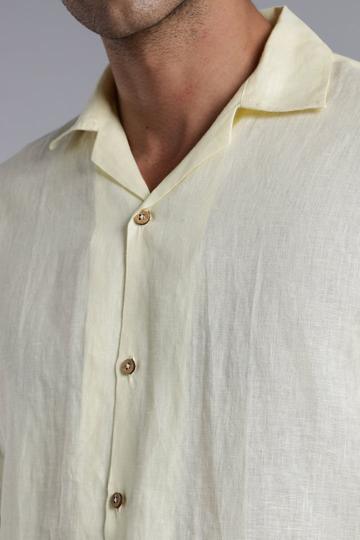 Bare Lemon Linen Shirt – Crafted for Summer Days - Pure 100% Linen – Summer Casual Look –  Men’s Trending Fashion 2025 | CraftedLinen