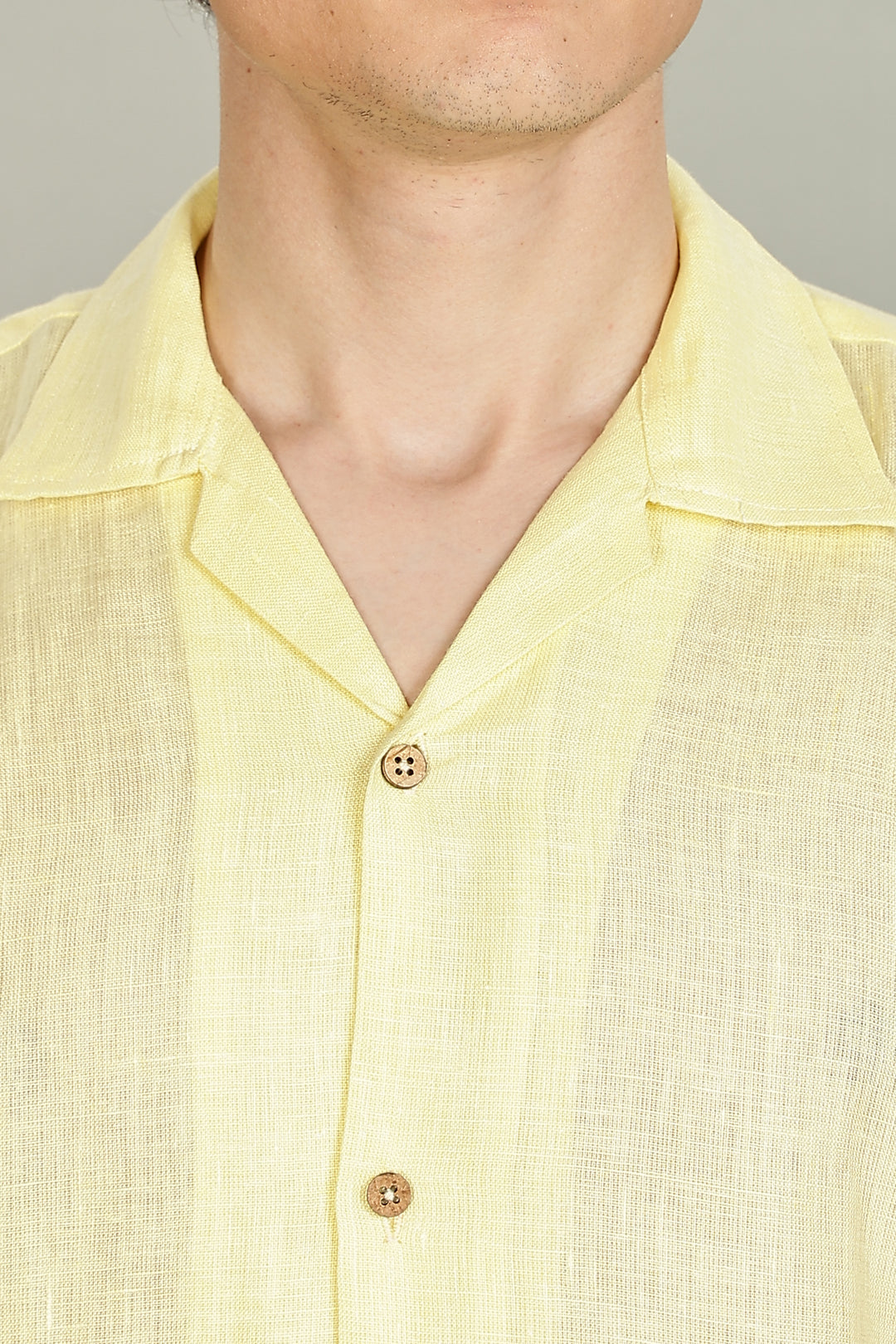 Lemon Yellow Linen Shirt for Men – 100% Pure Linen – Plain Summer Shirt – Breathable & Stylish | CraftedLinen