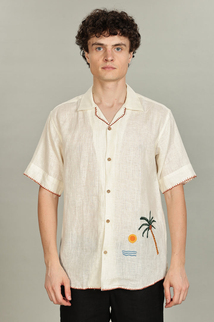 Sunset Shores Linen Shirt – Crafted for Summer Days - Pure 100% Linen – Men’s Trending Fashion 2025 | CraftedLinen