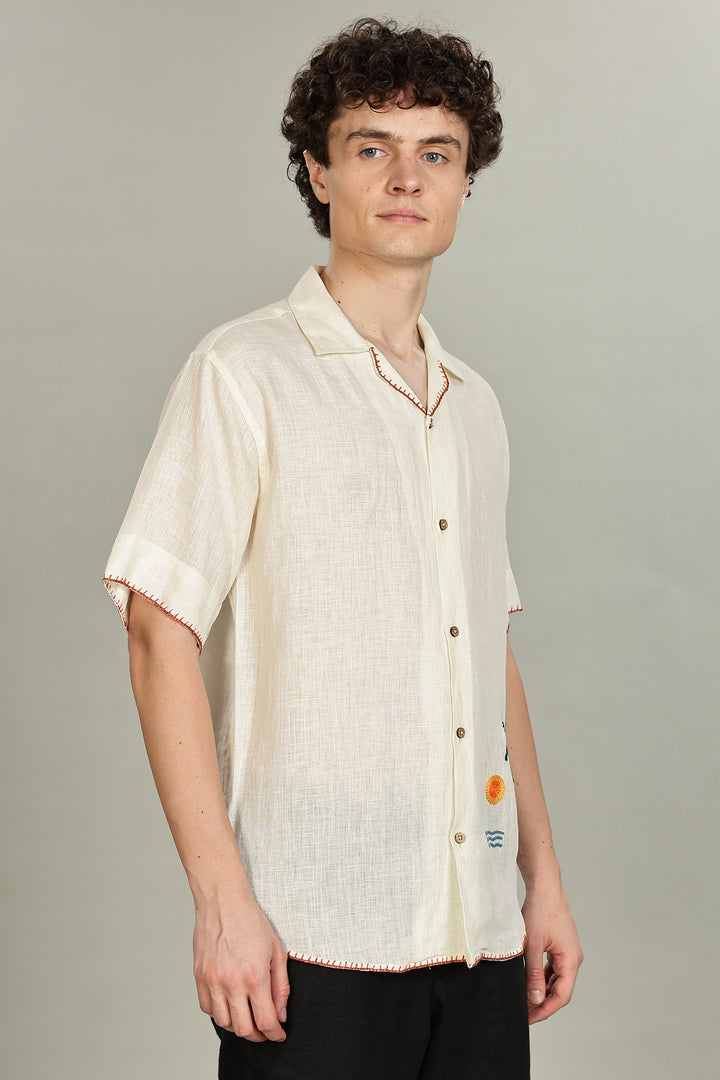 Sunset Shores Linen Shirt – Crafted for Summer Days - Pure 100% Linen – Men’s Trending Fashion 2025 | CraftedLinen