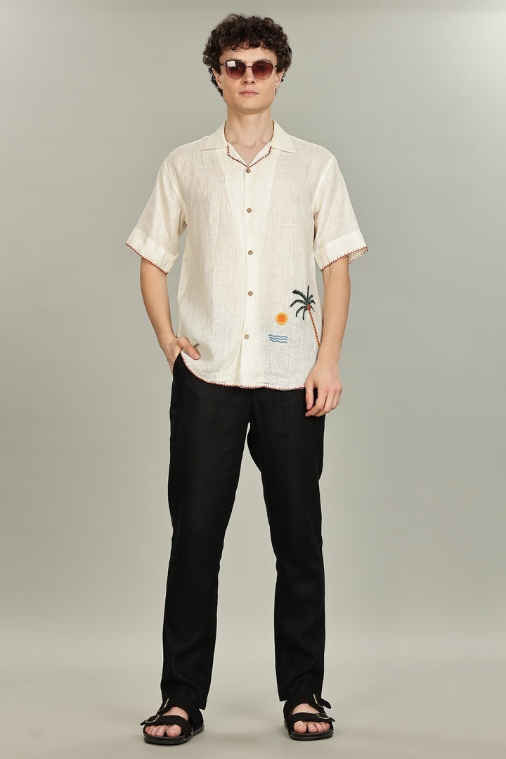Sunset Shores Linen Shirt – Crafted for Summer Days - Pure 100% Linen – Men’s Trending Fashion 2025 | CraftedLinen