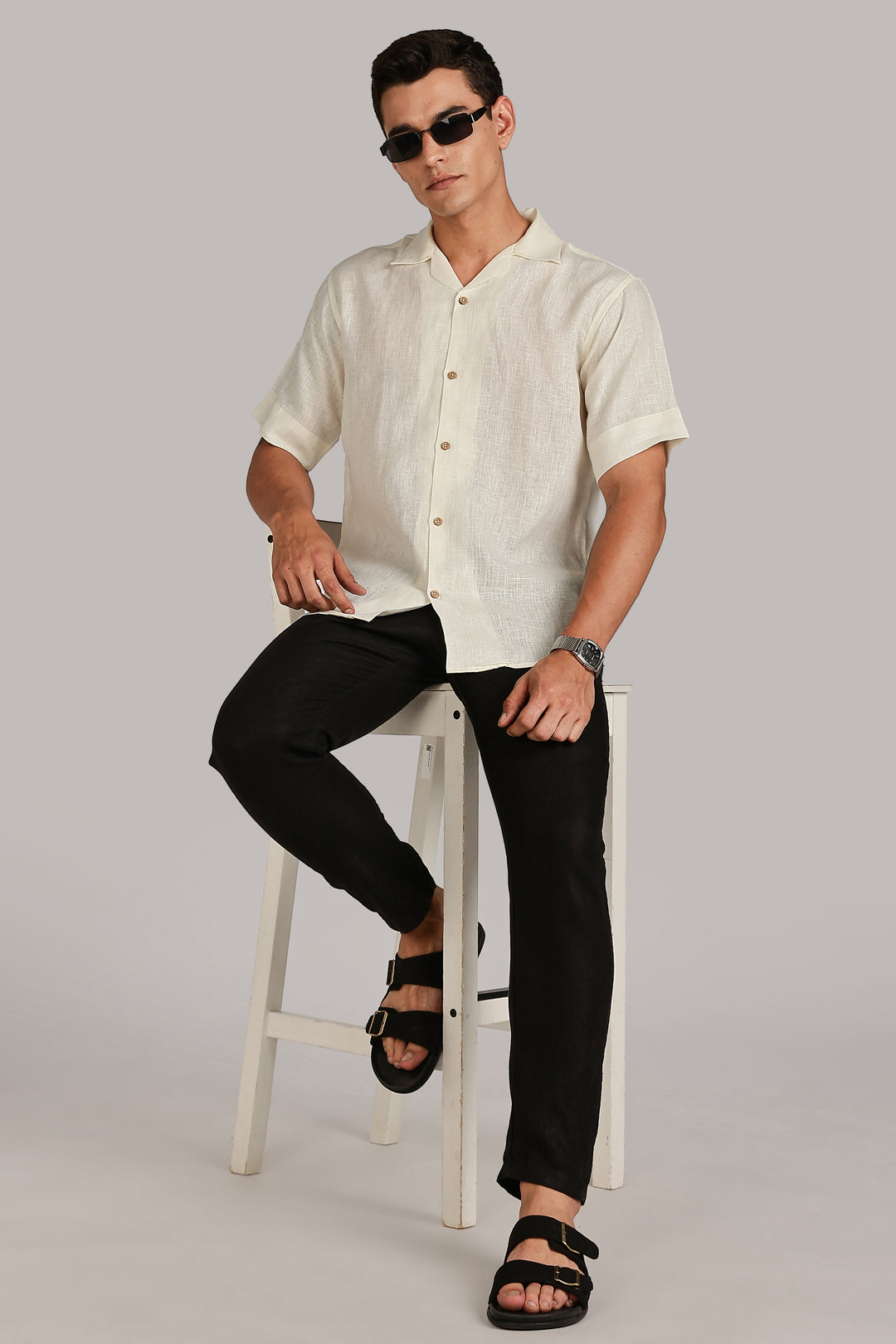 Sunrise Yellow Linen Shirt for Men - 100% Pure Linen - Light, Breezy & Hand crafted Summer Style | CraftedLinen