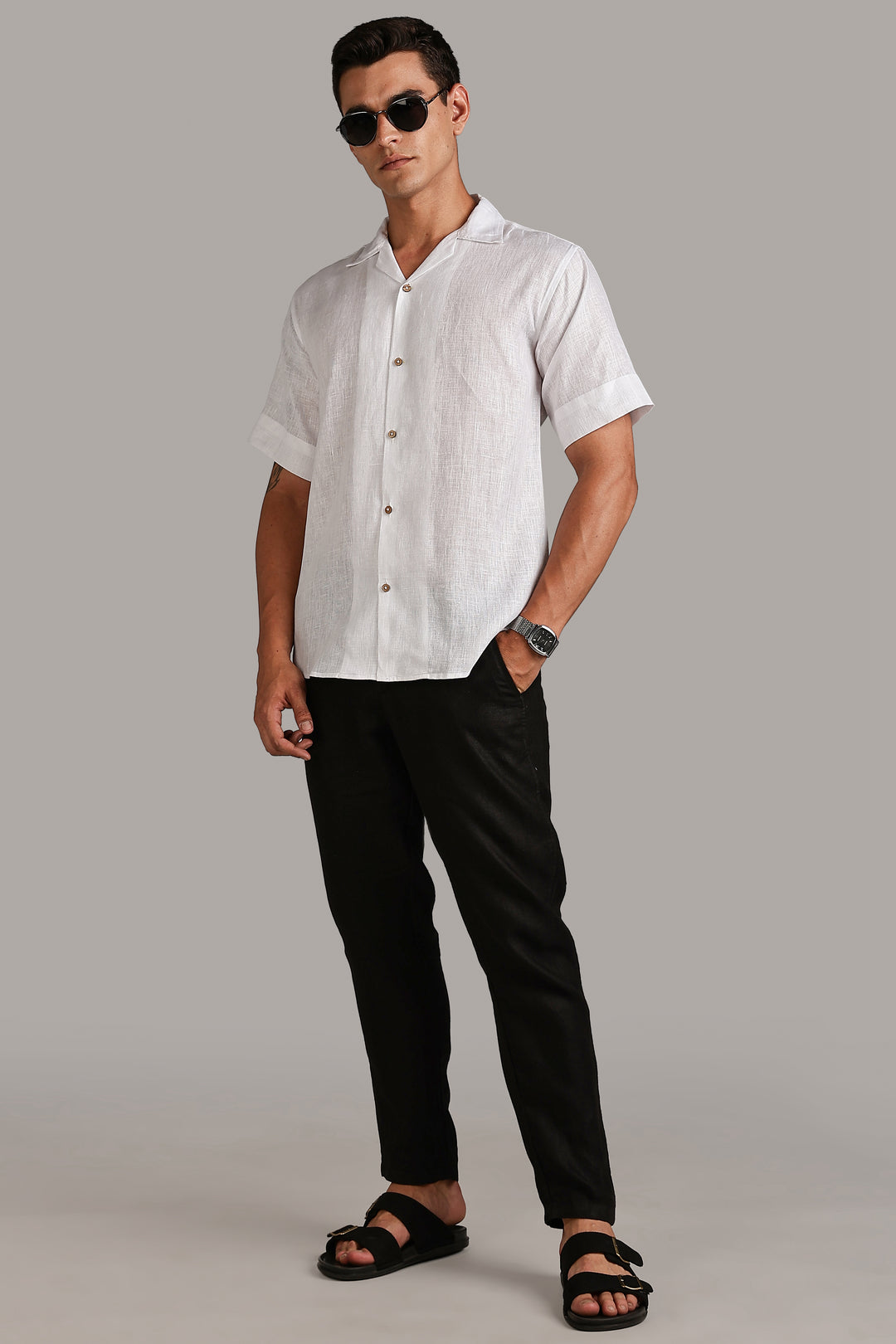 White Linen Shirt for Men - 100% Pure Linen - Classic, Cool & Handcrafted Summer Wear | CraftedLinen