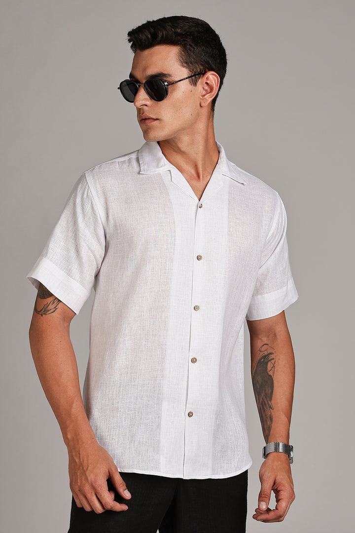 White Linen Shirt for Men - 100% Pure Linen - Classic, Cool & Handcrafted Summer Wear | CraftedLinen
