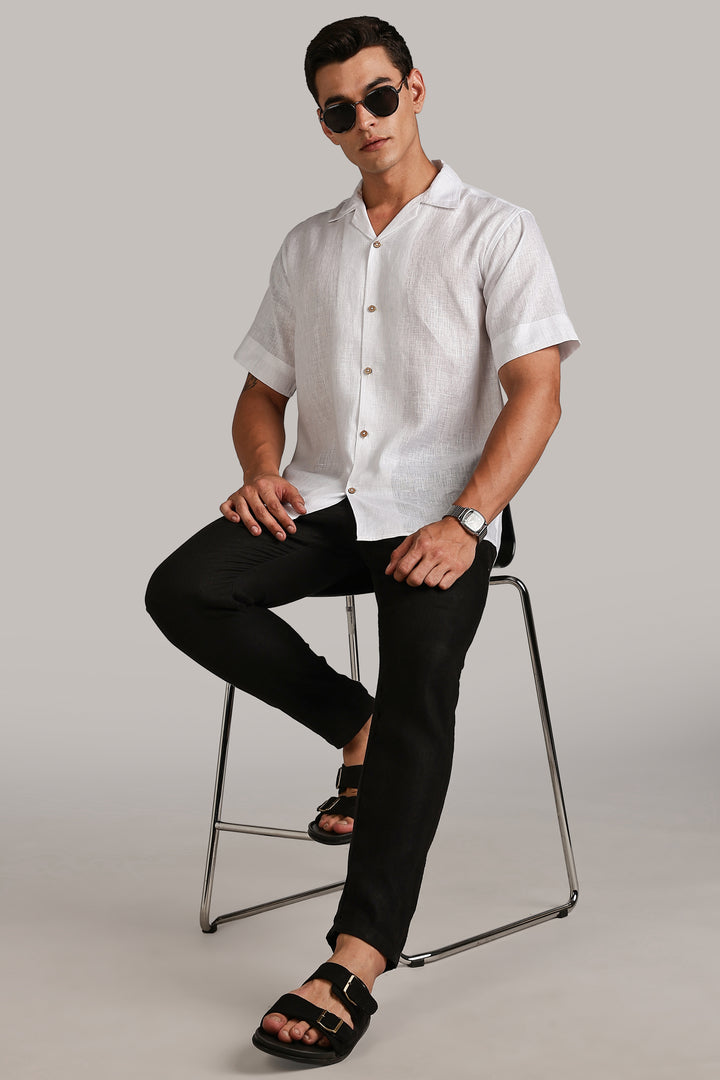 White Linen Shirt for Men - 100% Pure Linen - Classic, Cool & Handcrafted Summer Wear | CraftedLinen