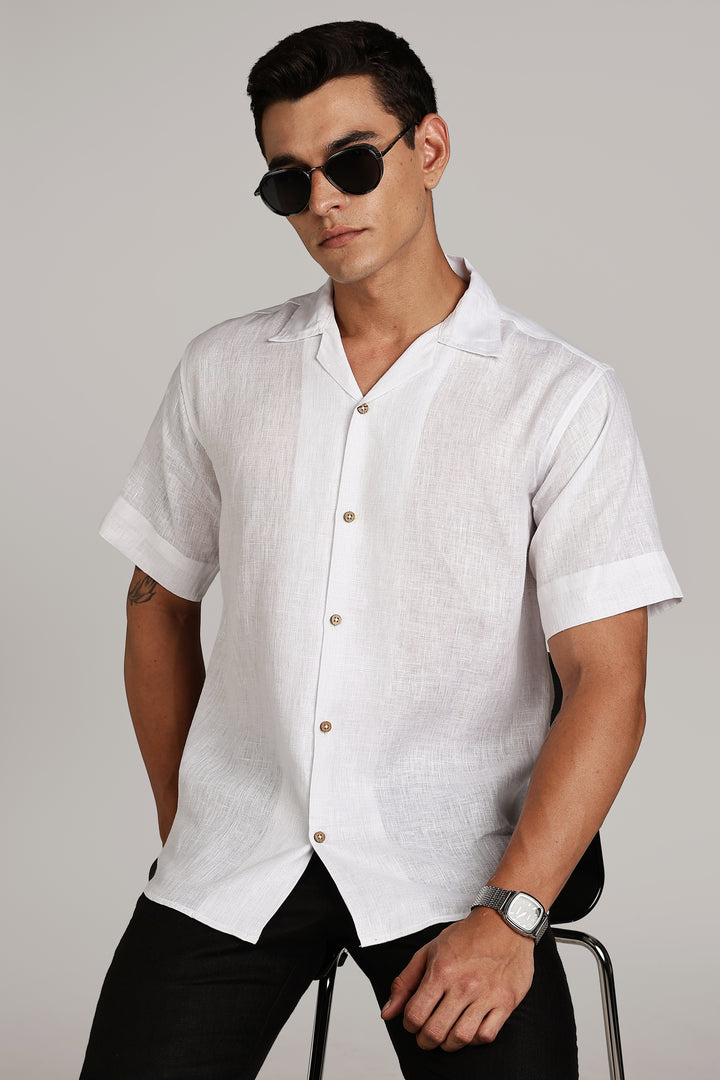 White Linen Shirt for Men - 100% Pure Linen - Classic, Cool & Handcrafted Summer Wear | CraftedLinen
