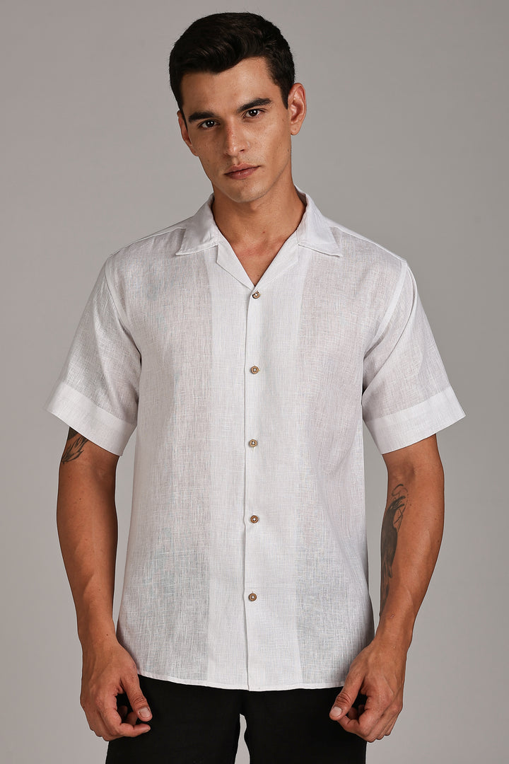 White Linen Shirt for Men - 100% Pure Linen - Classic, Cool & Handcrafted Summer Wear | CraftedLinen
