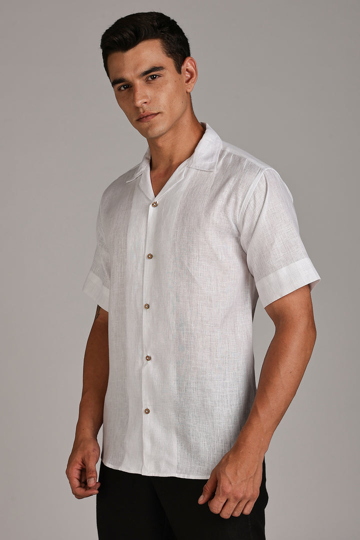 White Linen Shirt for Men - 100% Pure Linen - Classic, Cool & Handcrafted Summer Wear | CraftedLinen