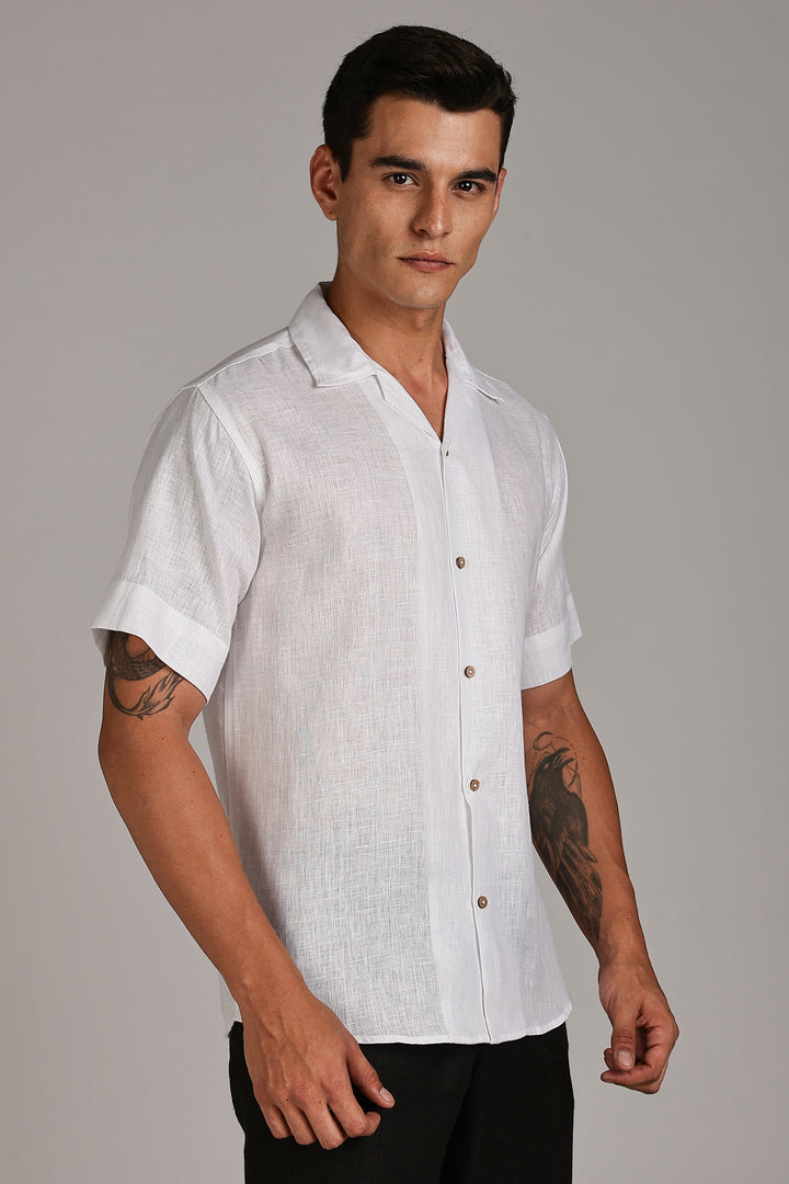 White Linen Shirt for Men - 100% Pure Linen - Classic, Cool & Handcrafted Summer Wear | CraftedLinen