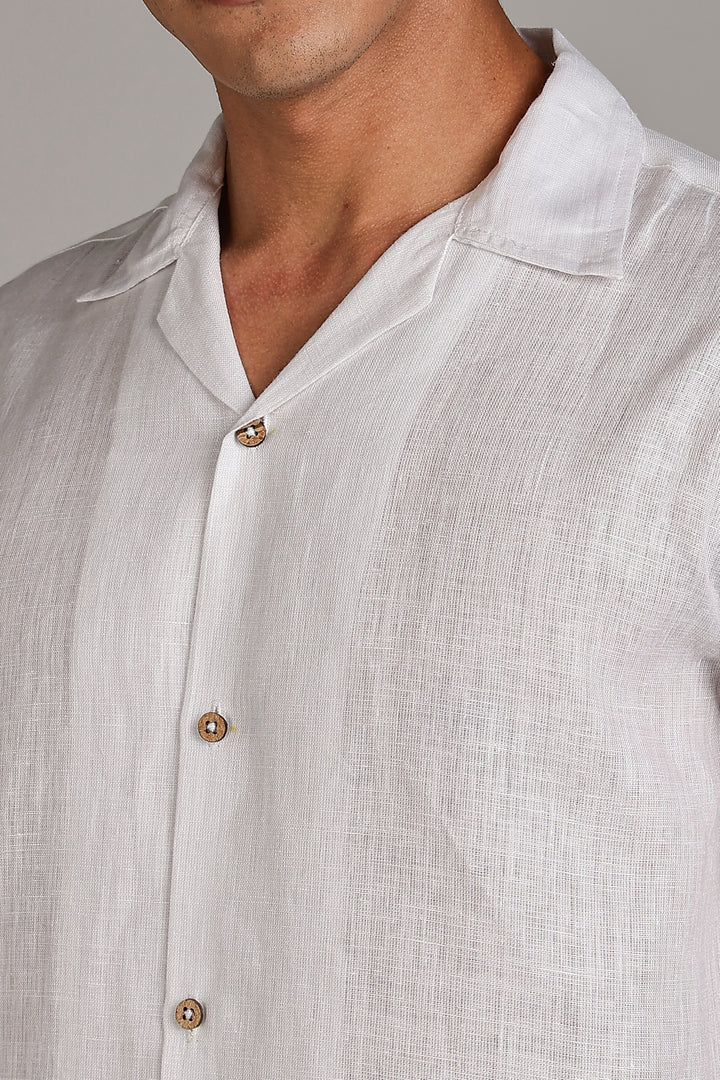 White Linen Shirt for Men - 100% Pure Linen - Classic, Cool & Handcrafted Summer Wear | CraftedLinen